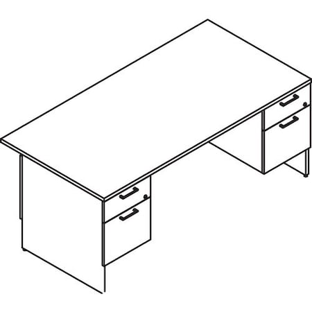 Groupe Lacasse Desk, Double Pedestal, B/F, 72inWx30inDx29inH, Niagara LAS31NEF3072FA
